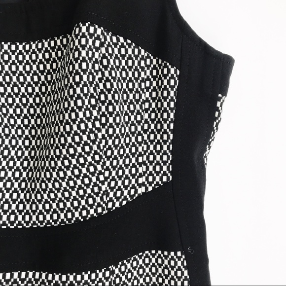 NANETTE LAPORE Sleeveless Black White Geometric Stitch Pattern Dress - Picture 3 of 7